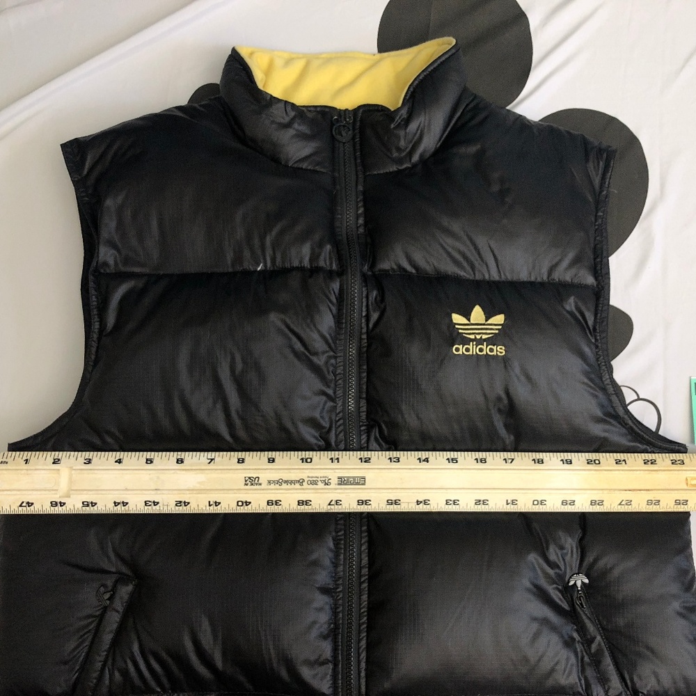 Vintage Men Adidas Trefoil Spell Out Black Vest L - Picture 5 of 8